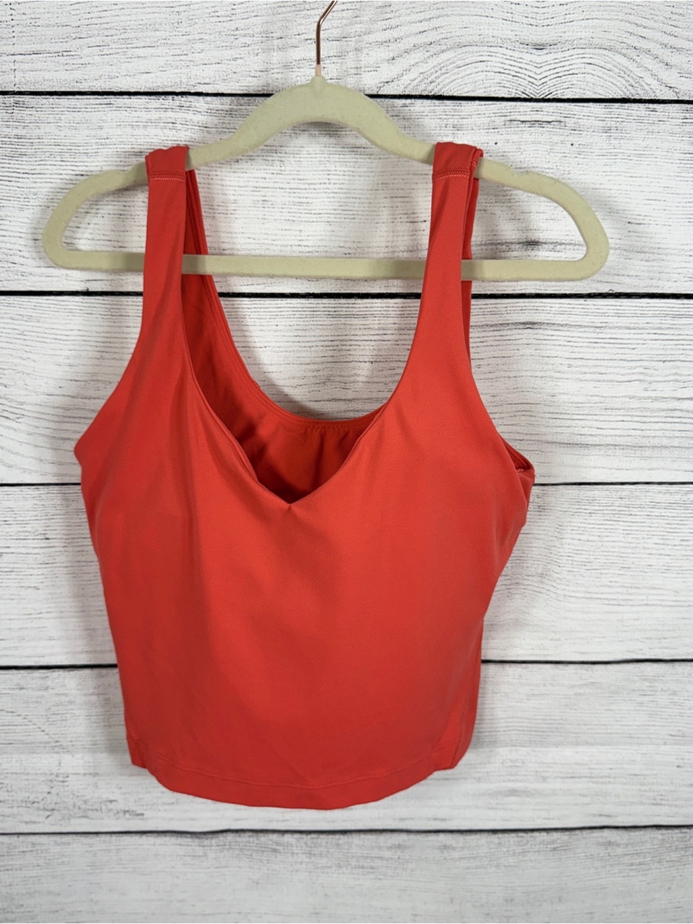 Lululemon Align Waist-Length Tank Built-In Bra Coral Red Size 6